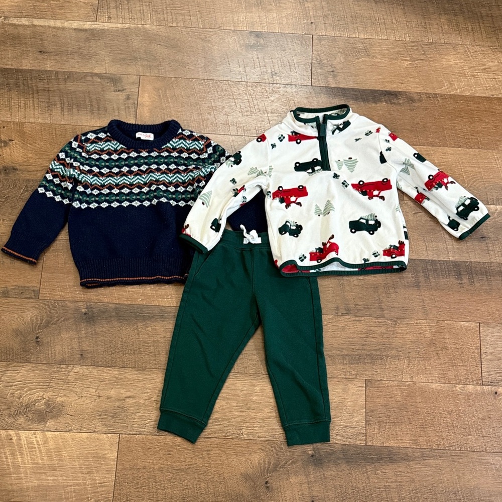 Toddler Boy Holiday Sweater and Set